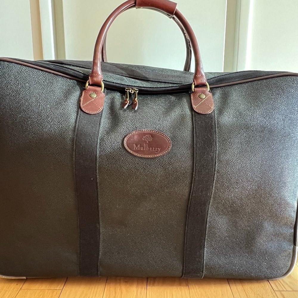 Vintage Mulberry 2 wheel suitcase black scotchgrain